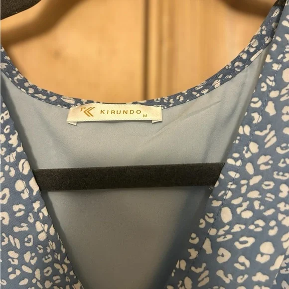 Gray V-Neck Flutter Sleeve Midi Dress - Picture 2 of 3